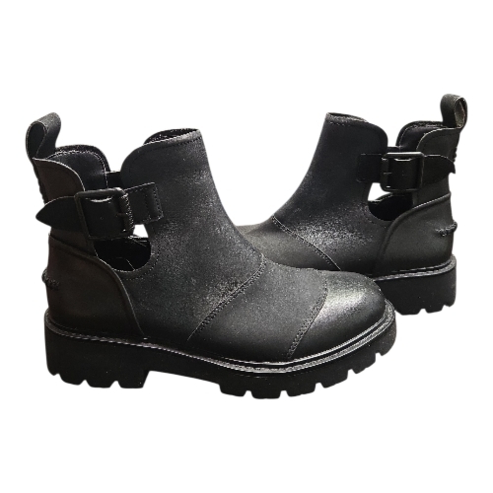 UGG Stockton Black Ankle Boots with Buckle